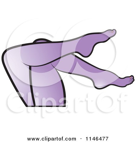 Clipart of a Womans Purple Crossed Legs - Royalty Free Vector Illustration by Lal Perera