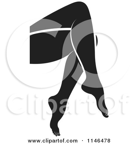 Clipart of a Womans Black Crossed Legs - Royalty Free Vector Illustration by Lal Perera