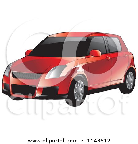 Clipart of a Red Car - Royalty Free Vector Illustration by Lal Perera