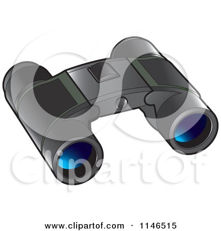 Clipart of a Pair of Black Binoculars - Royalty Free Vector Illustration by Lal Perera
