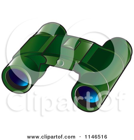 Clipart of a Pair of Green Binoculars - Royalty Free Vector Illustration by Lal Perera