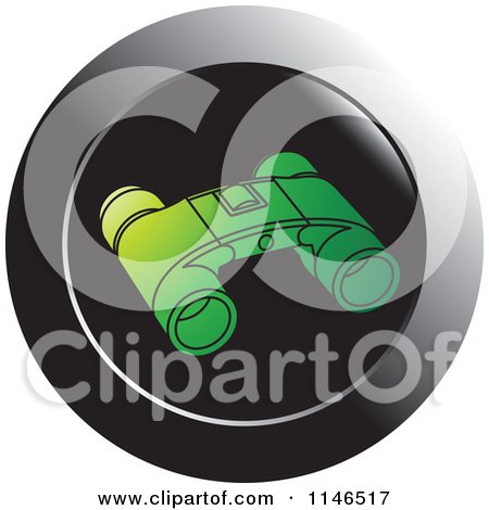 Clipart of a Pair of Black Binoculars on a Black Circle - Royalty Free Vector Illustration by Lal Perera