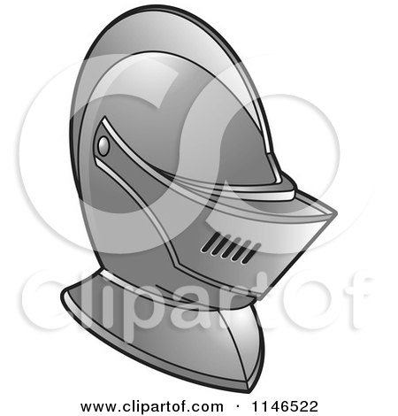 Clipart of a Silver Armour Knights Helmet - Royalty Free Vector Illustration by Lal Perera