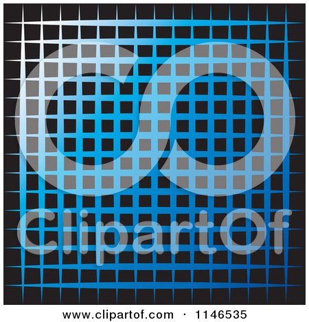 Clipart of a Blue and Black Grid Background - Royalty Free Vector Illustration by Lal Perera
