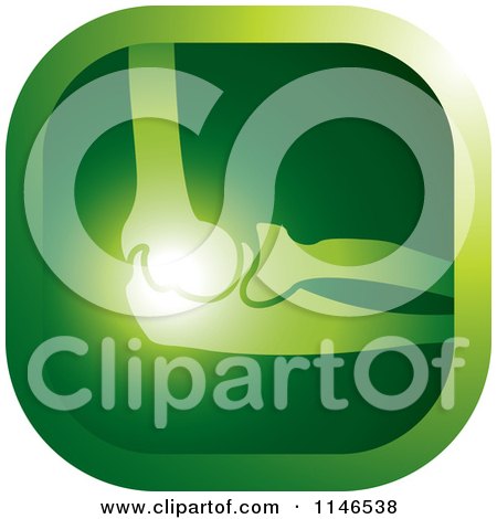 Clipart of a Green Elbow Joint Icon - Royalty Free Vector Illustration by Lal Perera