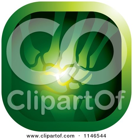 Clipart of a Green Wrist Xray Icon - Royalty Free Vector Illustration by Lal Perera