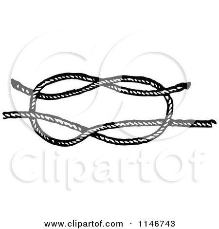 Clipart of a Retro Vintage Black and White False Reef Knot - Royalty Free Vector Illustration by Prawny Vintage