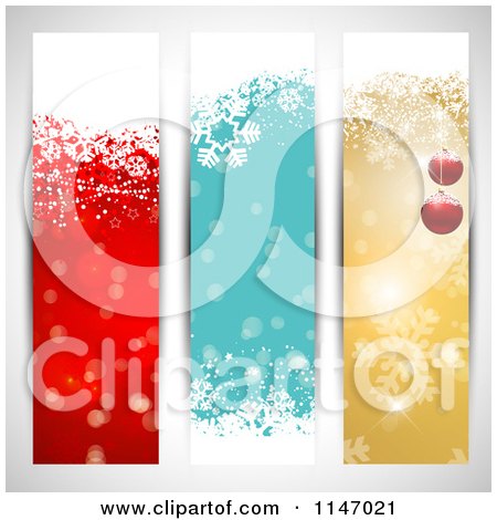 Clipart of Colorful Vertical Christmas Website Banners - Royalty Free Vector Illustration by KJ Pargeter