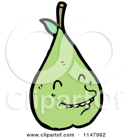 Cartoon of a Pear Mascot - Royalty Free Vector Clipart by lineartestpilot
