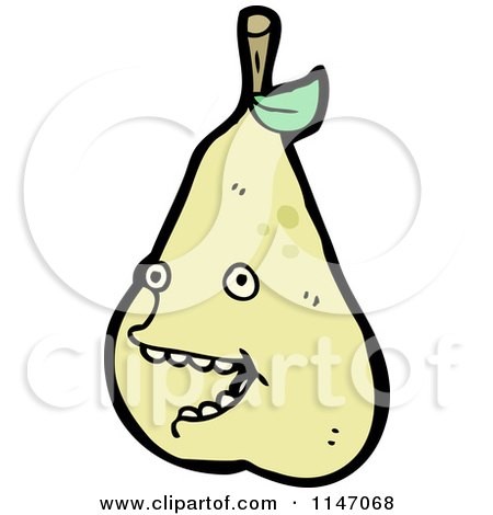 Cartoon of a Pear Mascot - Royalty Free Vector Clipart by lineartestpilot