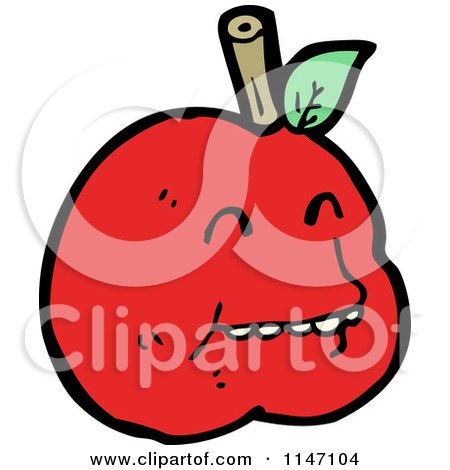 Cartoon of a Red Apple Mascot - Royalty Free Vector Clipart by lineartestpilot