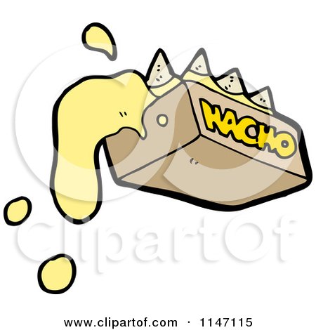 Cartoon of Cheesy Nachos - Royalty Free Vector Clipart by lineartestpilot