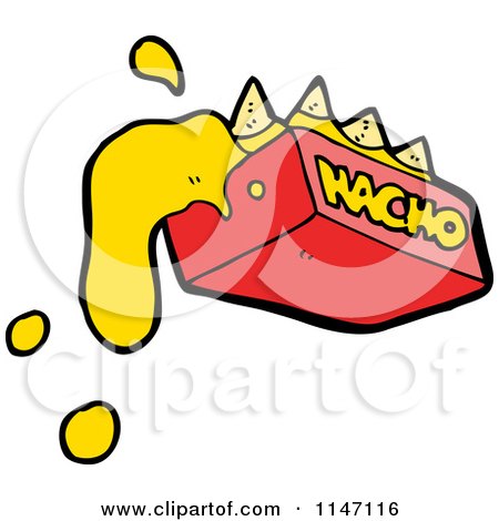 Cartoon of Cheesy Nachos - Royalty Free Vector Clipart by lineartestpilot