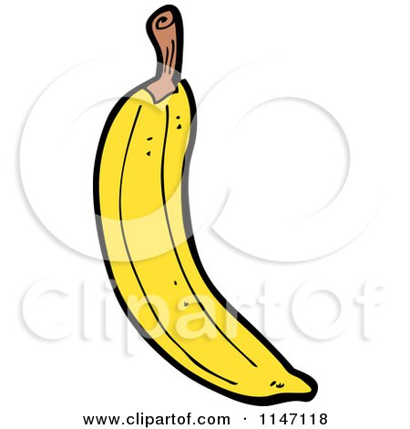 Cartoon of a Banana - Royalty Free Vector Clipart by lineartestpilot