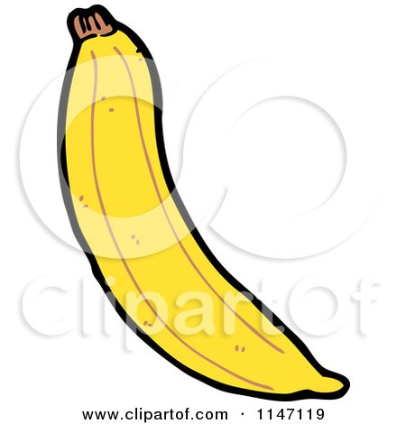 Cartoon of a Banana - Royalty Free Vector Clipart by lineartestpilot
