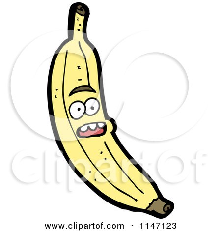 Cartoon of a Banana Mascot - Royalty Free Vector Clipart by lineartestpilot