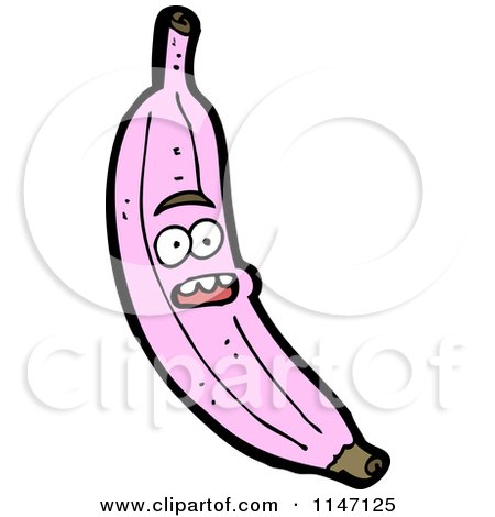 Cartoon of a Pink Banana Mascot - Royalty Free Vector Clipart by lineartestpilot