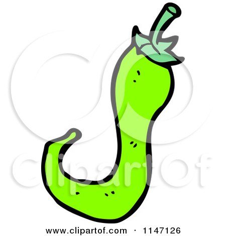 Cartoon of a Spicy Green Jalapeno Pepper - Royalty Free Vector Clipart by lineartestpilot