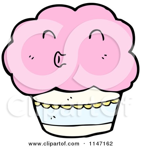 Cartoon of a Cupcake Mascot - Royalty Free Vector Clipart by lineartestpilot