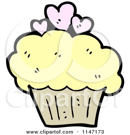 Cartoon of a Cupcake - Royalty Free Vector Clipart by lineartestpilot