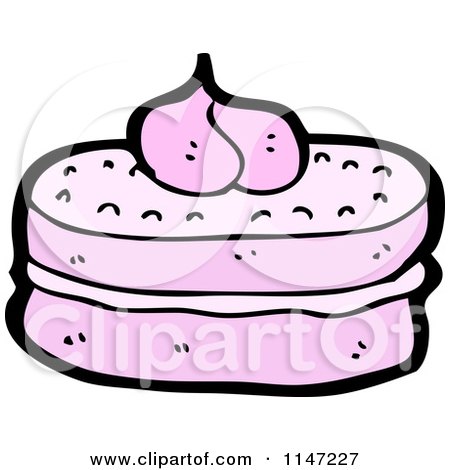 Cartoon of a Pink Cake - Royalty Free Vector Clipart by lineartestpilot