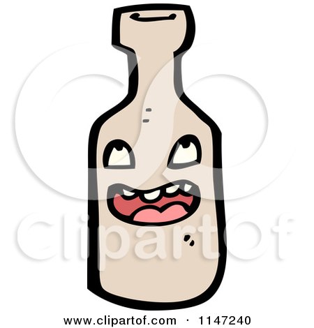 Cartoon of a Bottle Mascot - Royalty Free Vector Clipart by lineartestpilot