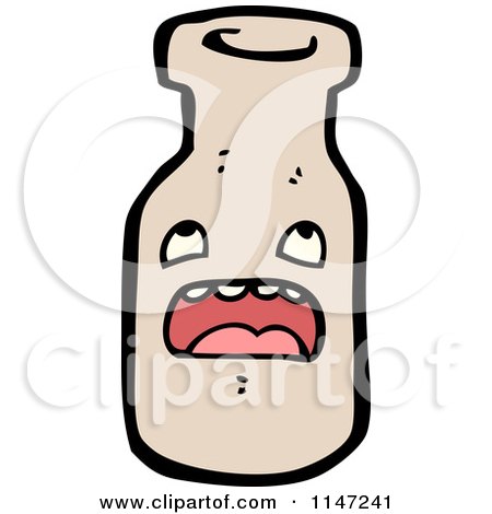Cartoon of a Bottle Mascot - Royalty Free Vector Clipart by lineartestpilot