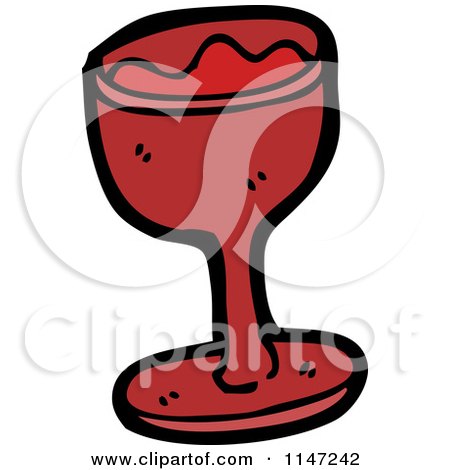 Cartoon of a Red Wine Glass - Royalty Free Vector Clipart by lineartestpilot