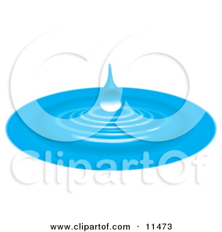 Blue Waterdrop and Ripples Clipart Illustration by AtStockIllustration