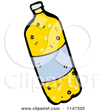Cartoon of a Bottled Soda - Royalty Free Vector Clipart by lineartestpilot