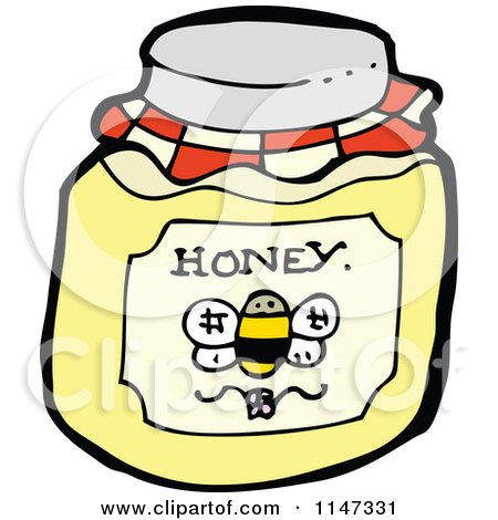 Cartoon of a Jar of Honey - Royalty Free Vector Clipart by lineartestpilot