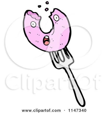Cartoon of a Pink Donut Mascot - Royalty Free Vector Clipart by lineartestpilot