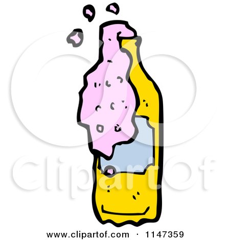 Cartoon of a Beer Bottle - Royalty Free Vector Clipart by lineartestpilot