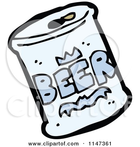 Cartoon of a Beer Can - Royalty Free Vector Clipart by lineartestpilot
