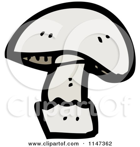 Cartoon of a Mushroom - Royalty Free Vector Clipart by lineartestpilot