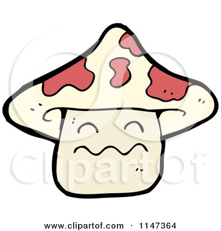 Cartoon of a Mushroom Mascot - Royalty Free Vector Clipart by lineartestpilot