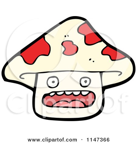 Cartoon of a Mushroom Mascot - Royalty Free Vector Clipart by lineartestpilot