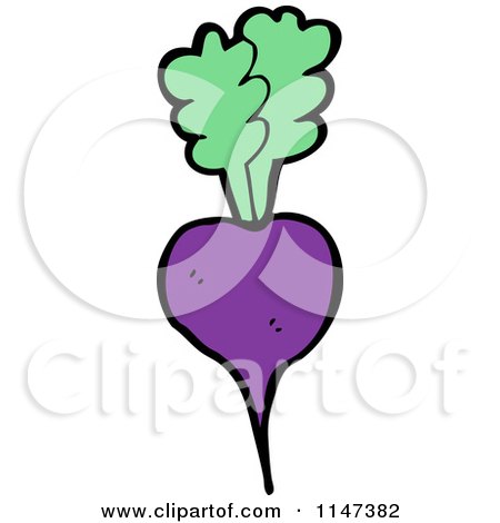 Cartoon of a Purple Beet - Royalty Free Vector Clipart by lineartestpilot