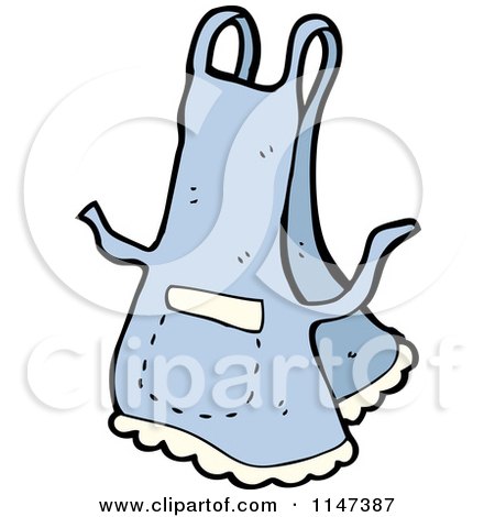 Cartoon of a Blue Apron - Royalty Free Vector Clipart by lineartestpilot