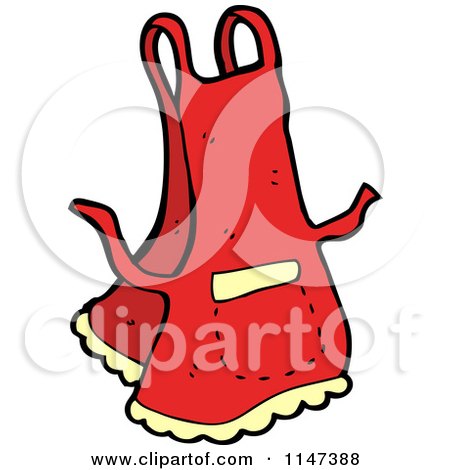 Cartoon of a Red Apron - Royalty Free Vector Clipart by lineartestpilot