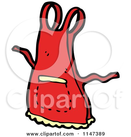 Cartoon of a Red Apron - Royalty Free Vector Clipart by lineartestpilot