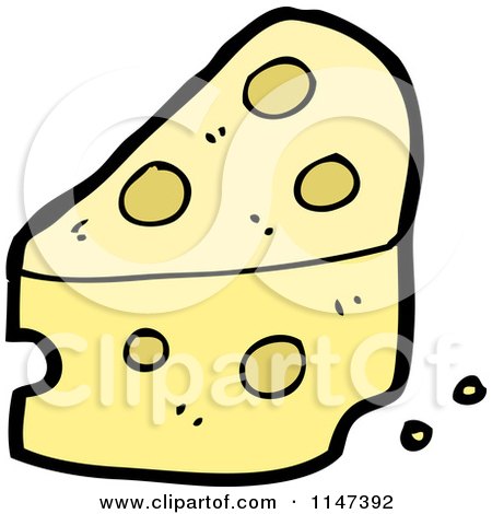 Cartoon of a Cheese Wedge - Royalty Free Vector Clipart by lineartestpilot