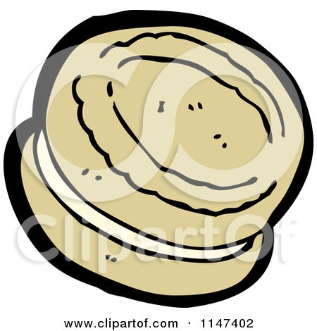 Cartoon of a Cookie - Royalty Free Vector Clipart by lineartestpilot