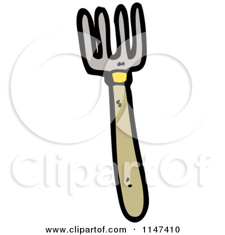 Cartoon of a Fork - Royalty Free Vector Clipart by lineartestpilot