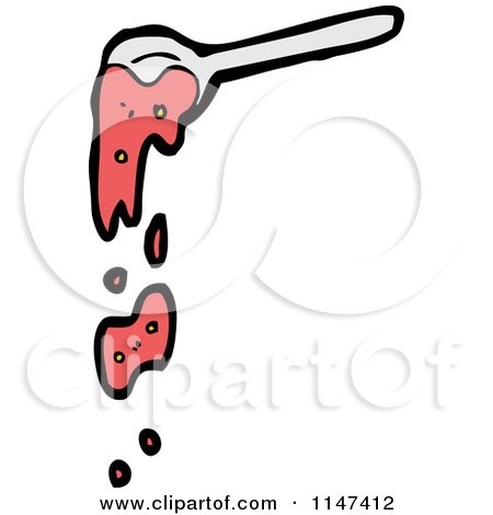 Cartoon of a Spoon and Ketchup - Royalty Free Vector Clipart by lineartestpilot