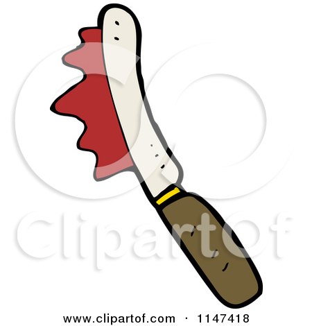Cartoon of a Butter Knife Spreading Ketchup - Royalty Free Vector Clipart  by lineartestpilot #1147418