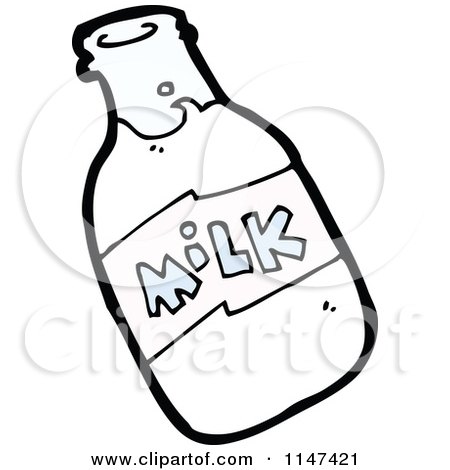 Cartoon of a Milk Jar - Royalty Free Vector Clipart by lineartestpilot