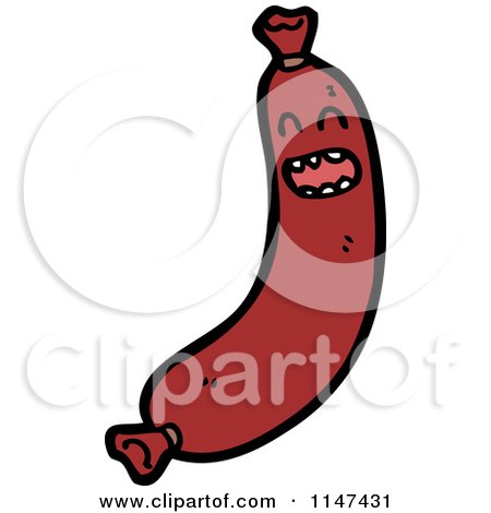 Cartoon of a Sausage Mascot - Royalty Free Vector Clipart by lineartestpilot