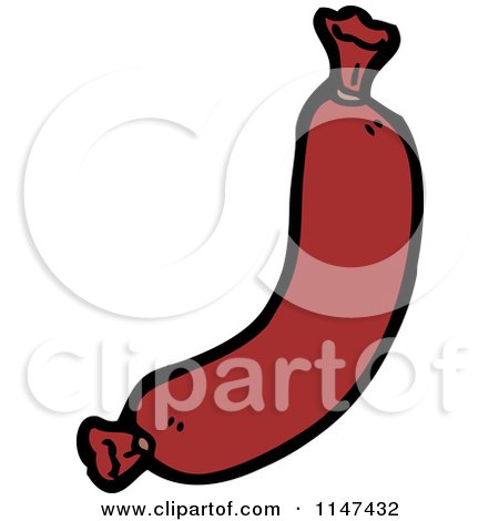 Cartoon of a Sausage - Royalty Free Vector Clipart by lineartestpilot