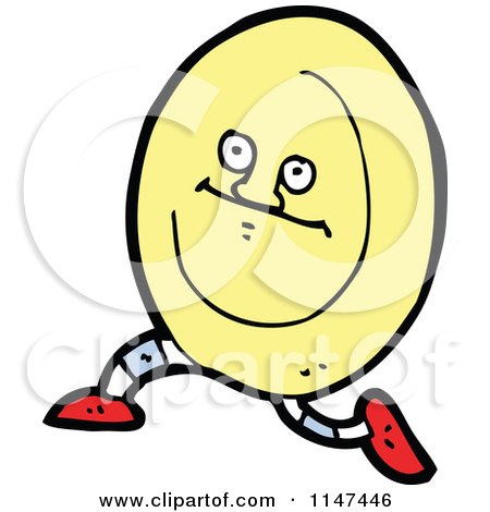 Cartoon of a Running Plate Mascot - Royalty Free Vector Clipart by lineartestpilot